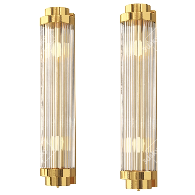 Delin Gold Wall Sconce: Elegant Bedside Illumination 3D model image 1