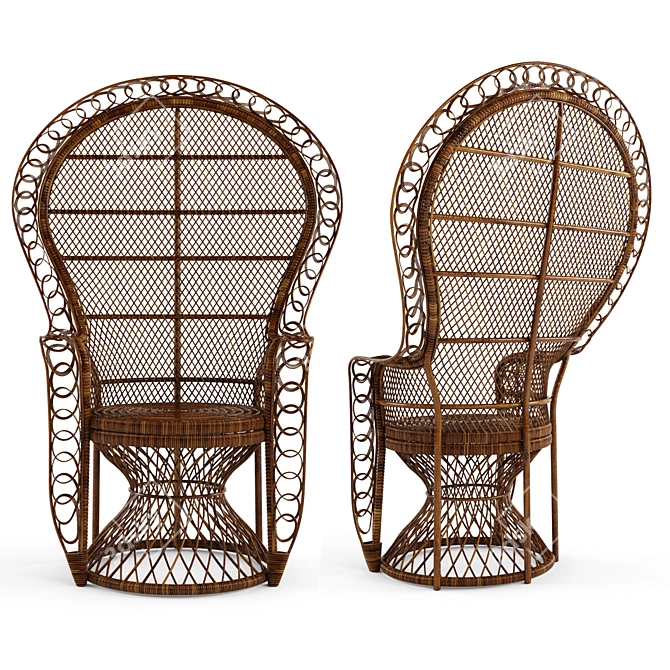 Nanu Heirloom Rattan Peacock Chair: Classic Elegance for Your Home 3D model image 2