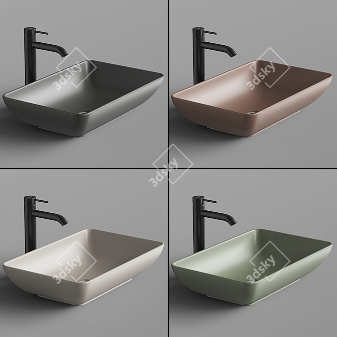 Sleek Rectangular Sink: TAI TAL001 3D model image 2