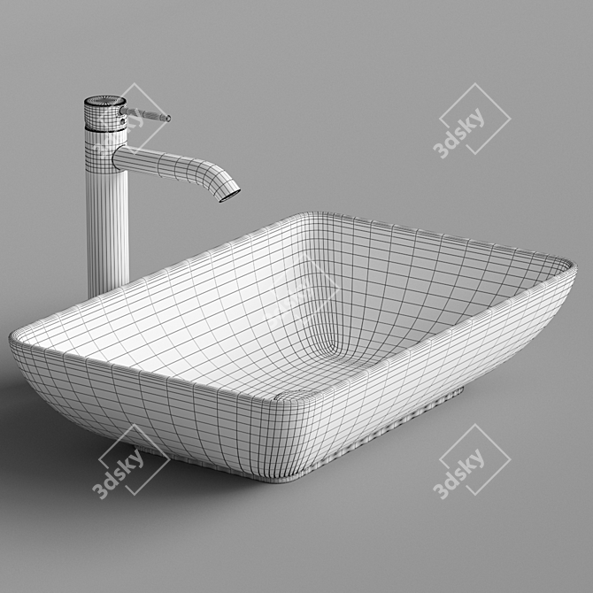 Sleek Rectangular Sink: TAI TAL001 3D model image 4