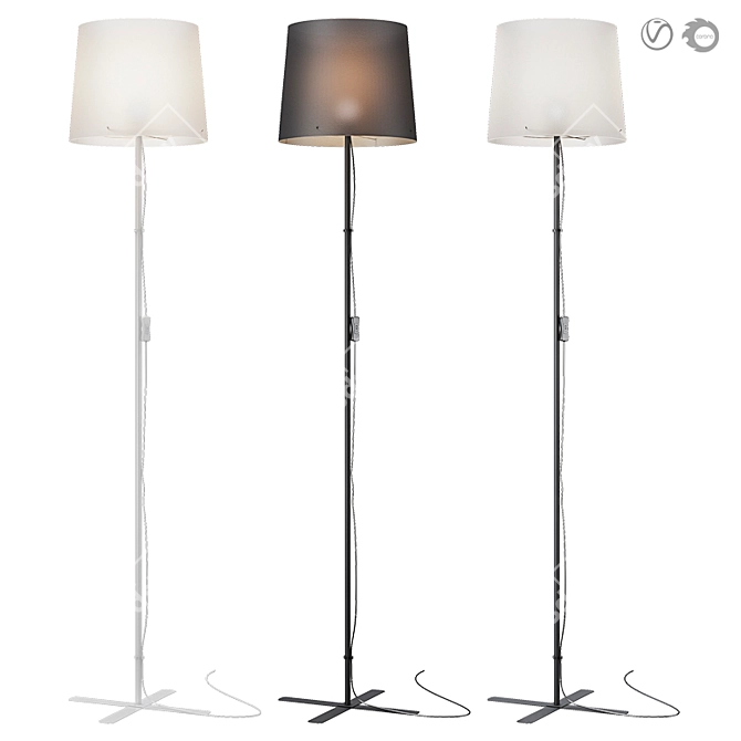 Modern Floor Lamp with Soft Lighting - Ikea Barlast 3D model image 1