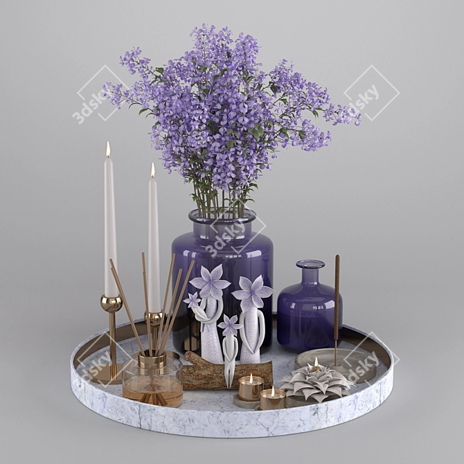 Floral Bouquet Decor Set 3D model image 1