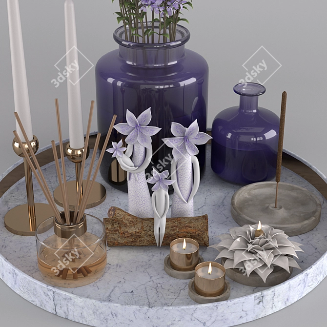 Floral Bouquet Decor Set 3D model image 4