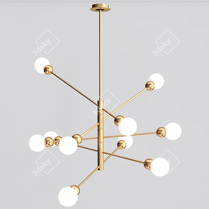 Elegant Pivoting Chandelier with Matte Shades 3D model image 4