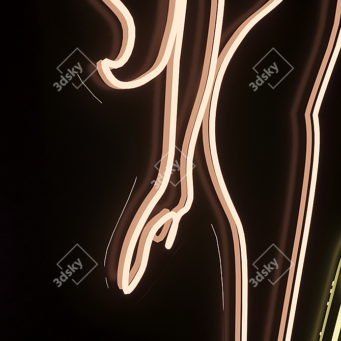 Customizable Neon Woman Sign 3D model image 2