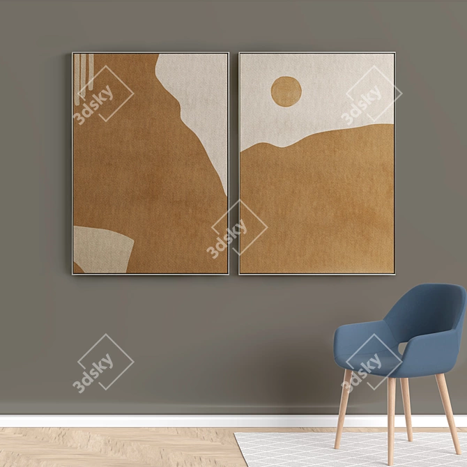 Modern Abstract Photo Frame Set 3D model image 5