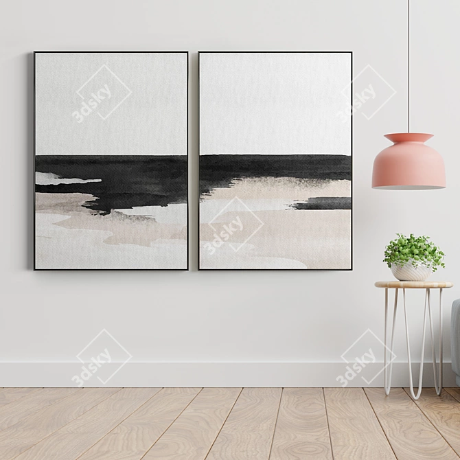 Minimalistic Abstract Photo Frame Set 3D model image 3