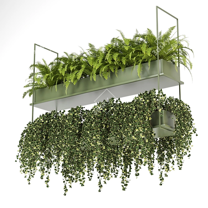 Metal Box Hanging Plants 3D model image 1