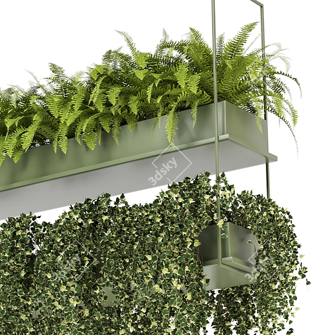 Metal Box Hanging Plants 3D model image 4