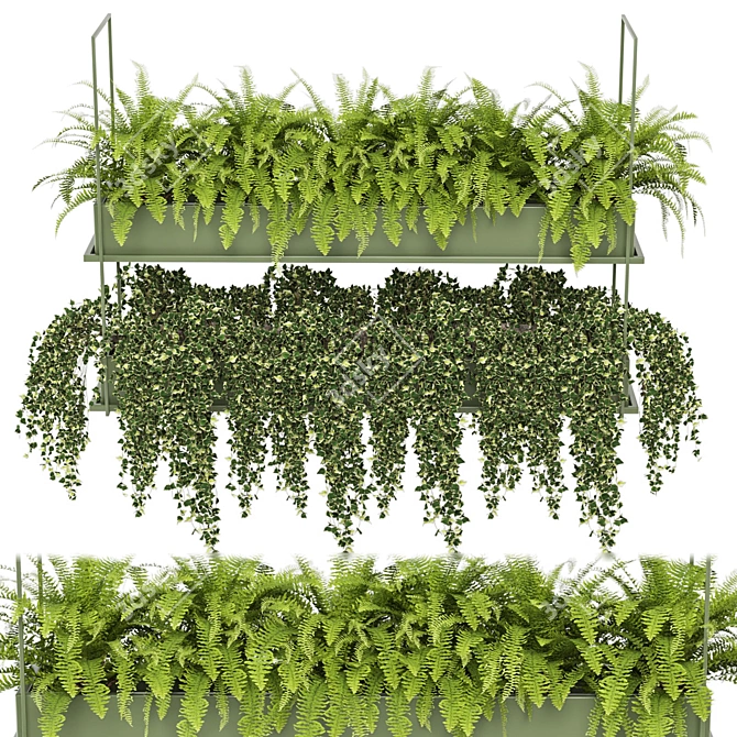 Metal Box Hanging Plants 3D model image 6