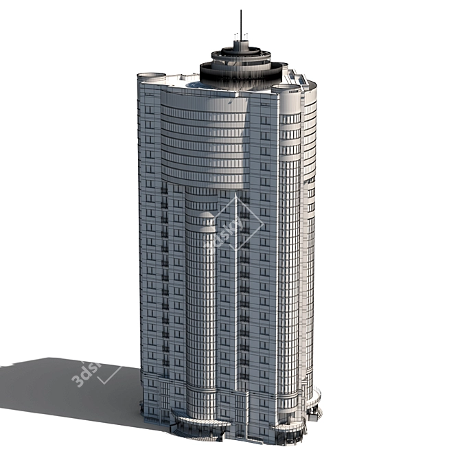 Urban Tower: 22-Story Residential Building 3D model image 7