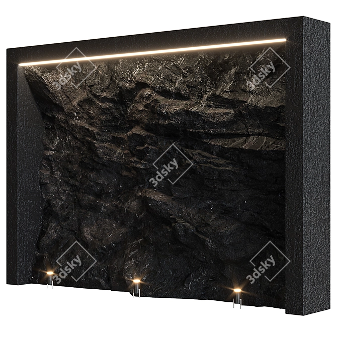 Versatile Stone Wall Panel 3D model image 2