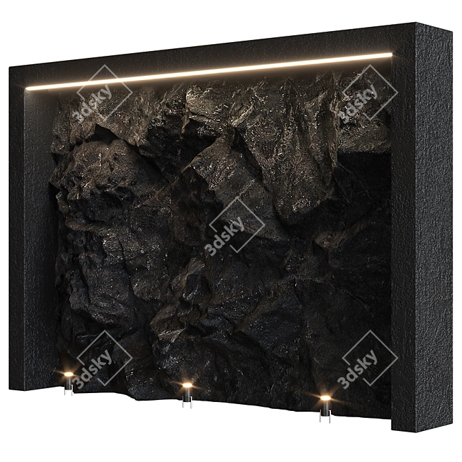 Versatile Stone Wall Panel 3D model image 4