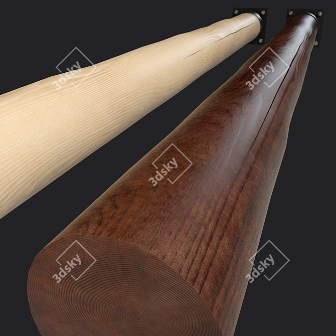 Rustic Wooden Post: High-Quality Textures, Smooth Geometry 3D model image 2