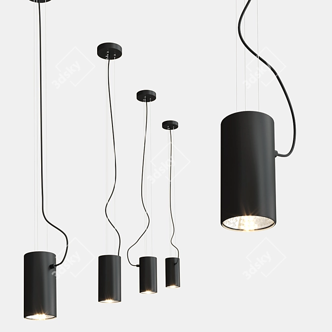 Modern Metal Pendant Lamp by Estiluz 3D model image 2