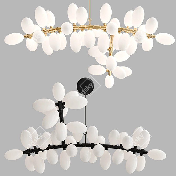 Regal Glow: 37-Bulb Kingdom Chandelier 3D model image 2