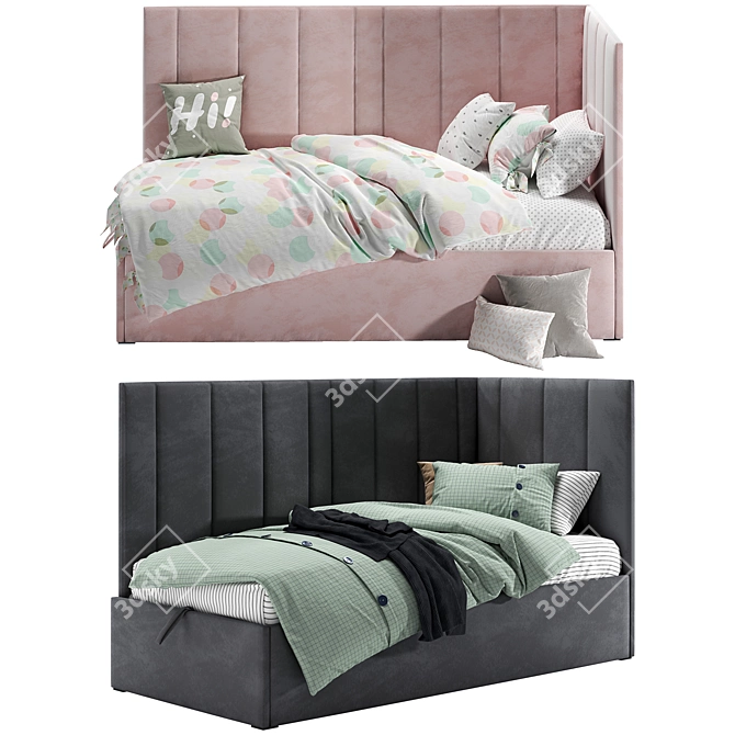 Sophie Soft Ottoman Bed - 200x90 3D model image 1