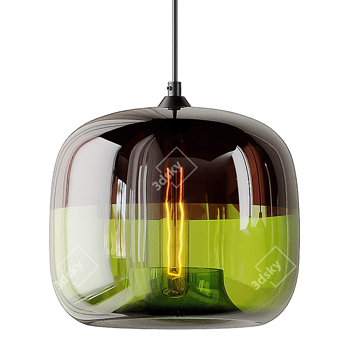 Colorful Hanging Glass Pendant 3D model image 2