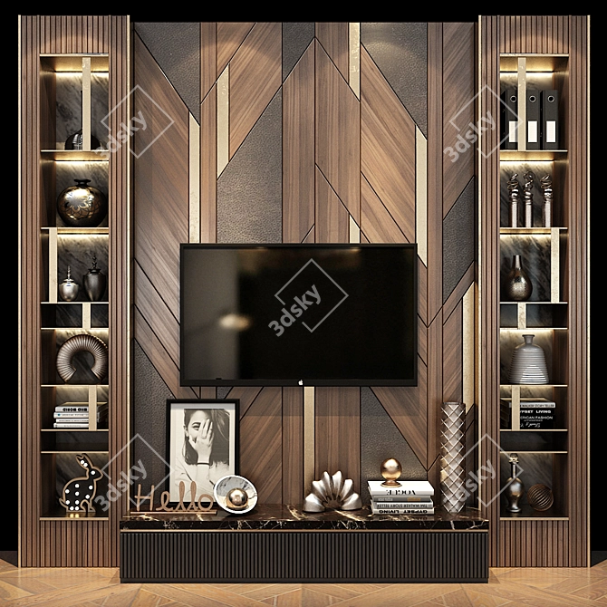 Modern TV Shelf 0417 3D model image 1