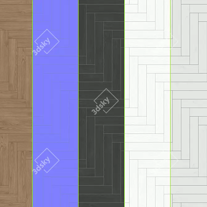 Patterned Parquet Collection: Standard & Herringbone 3D model image 2