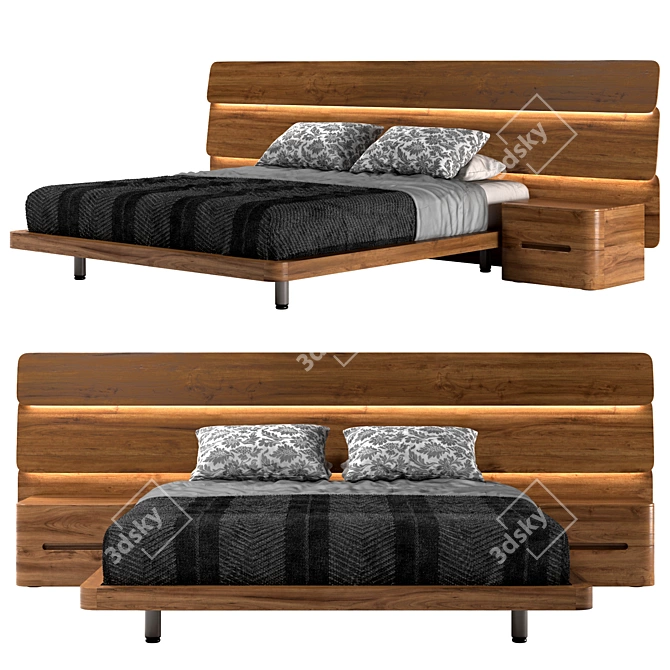 Elegant DODO Bed by MOBENIA 3D model image 1