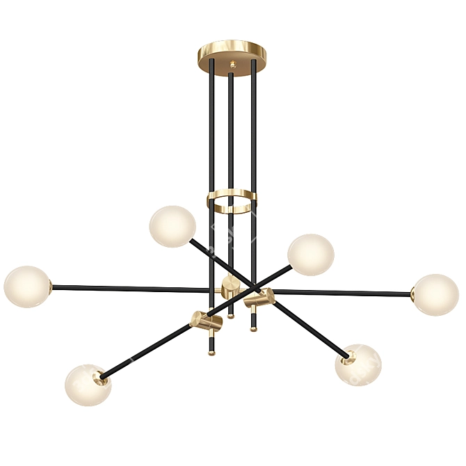 BULLA Modern Chandelier: 100cm Diameter, 112cm Height 3D model image 1