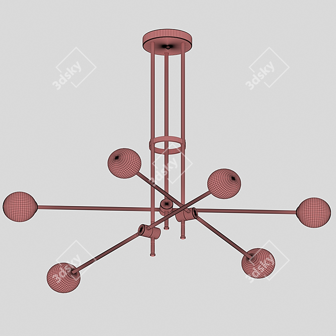 BULLA Modern Chandelier: 100cm Diameter, 112cm Height 3D model image 6