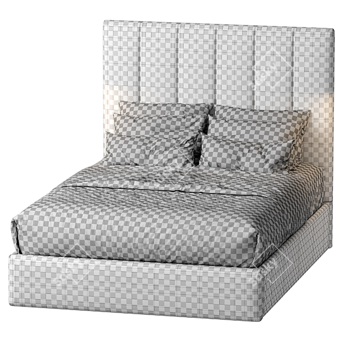 Elegant Kennedy Queen Bed 3D model image 3