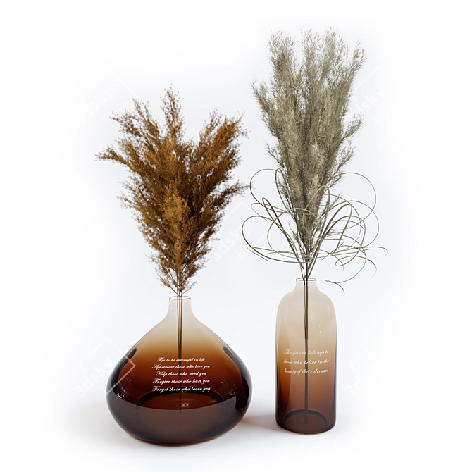 Pampas Brown Beige Dry Plant 3D model image 1