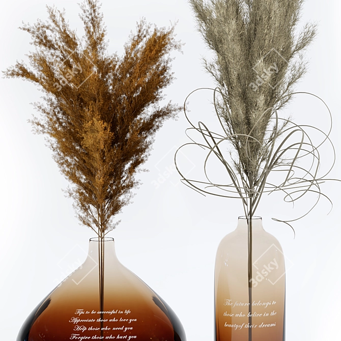 Pampas Brown Beige Dry Plant 3D model image 2