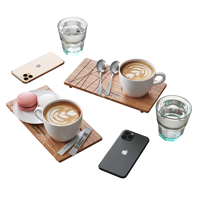 Cafe Table Decor Set | Unique and Stylish 3D model image 1
