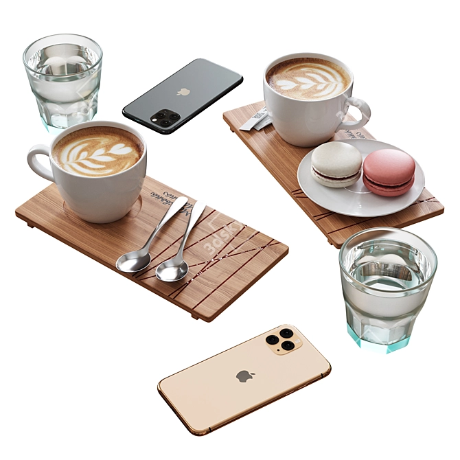 Cafe Table Decor Set | Unique and Stylish 3D model image 2