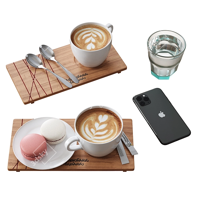 Cafe Table Decor Set | Unique and Stylish 3D model image 3
