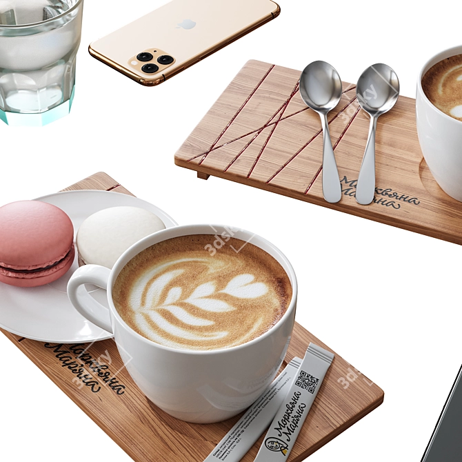 Cafe Table Decor Set | Unique and Stylish 3D model image 6