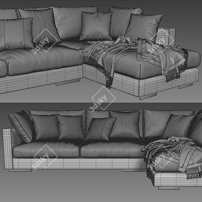 Elegant Flexform Magnum Terminal Chaise 3D model image 4