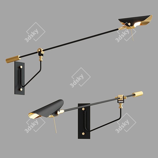 Swing-Arm Bird Wall Lamp 3D model image 1