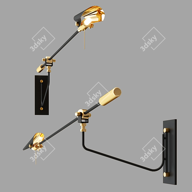 Swing-Arm Bird Wall Lamp 3D model image 2