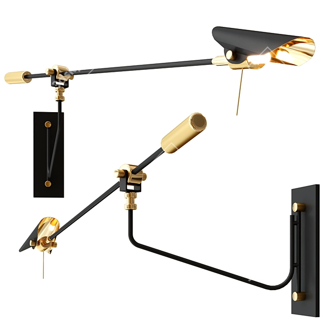 Swing-Arm Bird Wall Lamp 3D model image 5