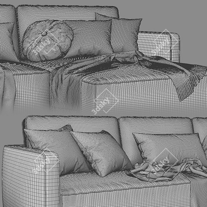 Elegant Blanche Chaise Longue Sofa 3D model image 5