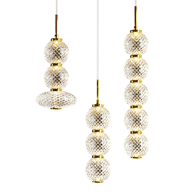 Elegant Glass Pendant Lamp 3D model image 1