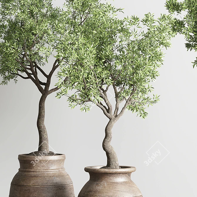 Concrete Wood Collection: Indoor Outdoor Plant Vase 3D model image 4