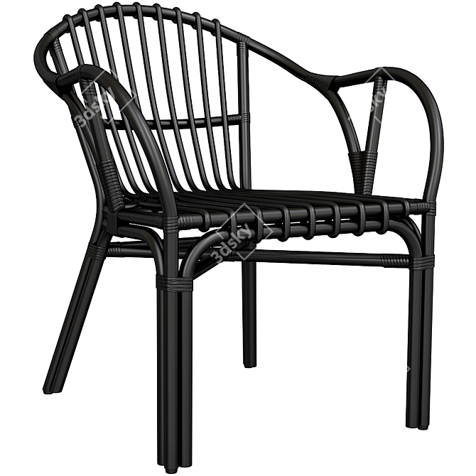 Modern Black Holmsel Chair 3D model image 1