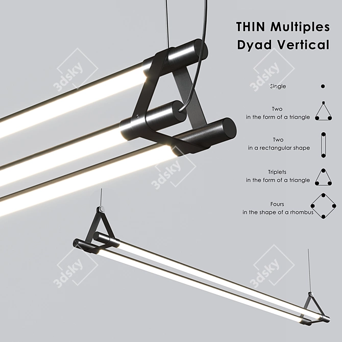 Sleek Multiples Dyad Suspension 3D model image 1