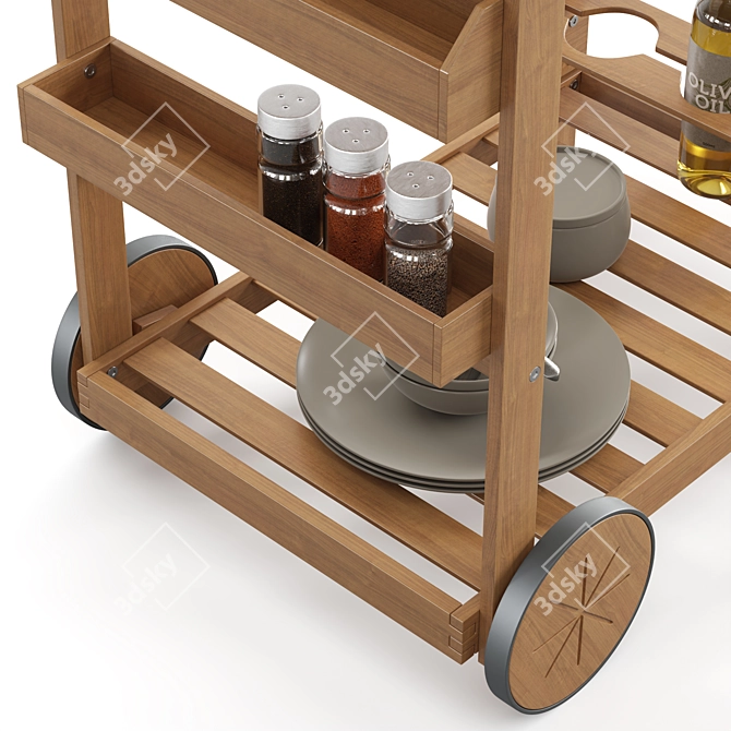 Acaccia Garden Trolley 3D model image 4