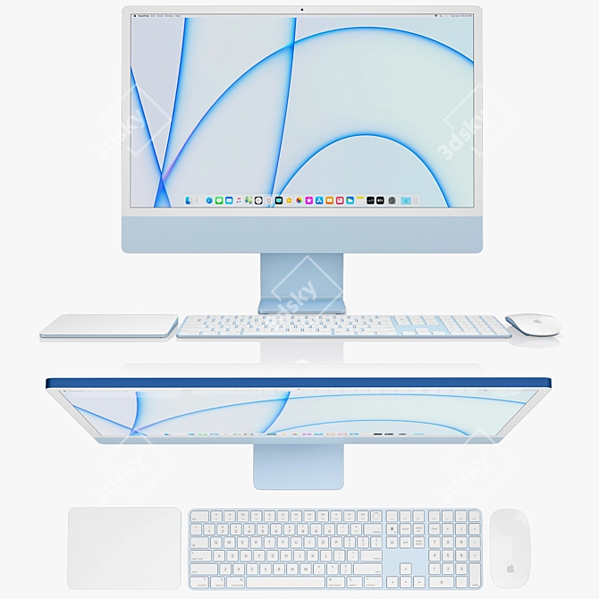Sleek Apple iMac 24-inch 2021: Ultimate Full Set 3D model image 1