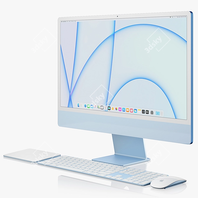 Sleek Apple iMac 24-inch 2021: Ultimate Full Set 3D model image 2