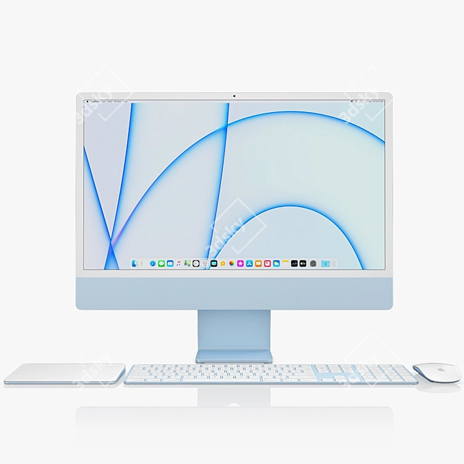 Sleek Apple iMac 24-inch 2021: Ultimate Full Set 3D model image 4