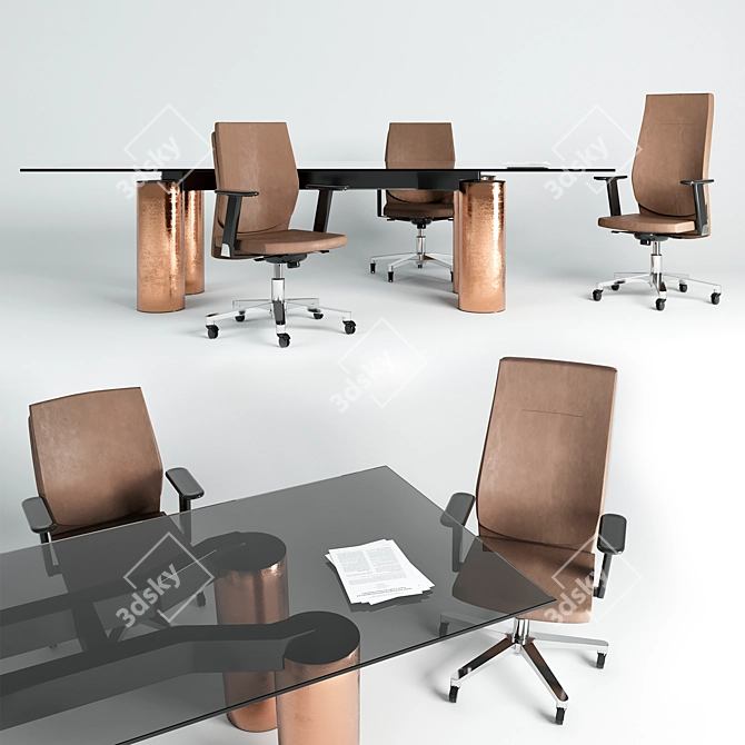 Galassia Collection: Chairs and Table 3D model image 1