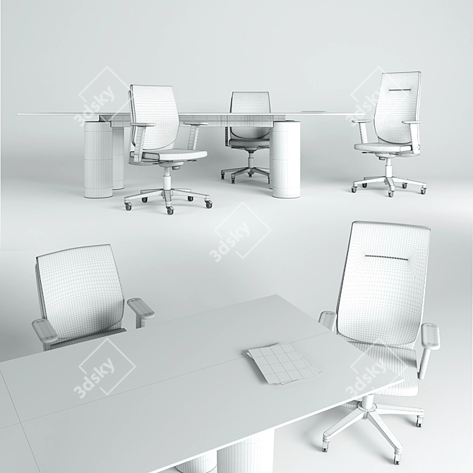 Galassia Collection: Chairs and Table 3D model image 3