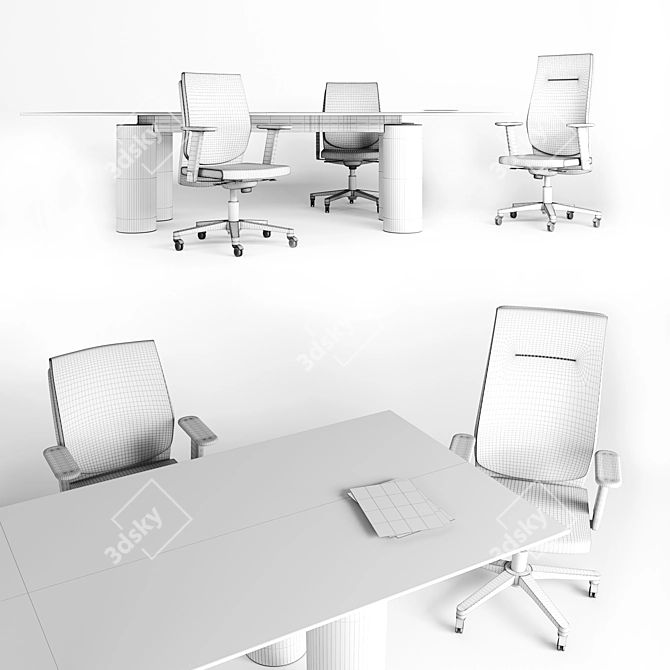 Galassia Collection: Chairs and Table 3D model image 6